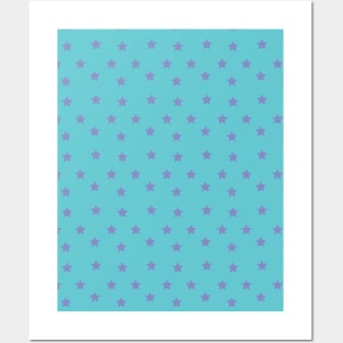 Abbas | Purple and Blue Stars Pattern Posters and Art